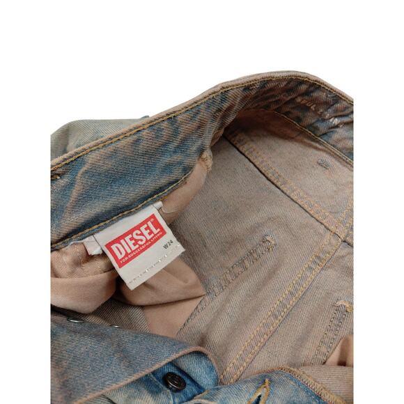 Diesel Jeans D Sire 1996 OKIAI Relaxed Cargo Women's Siz 24 Medium Wash Wide Leg - Picture 9 of 12